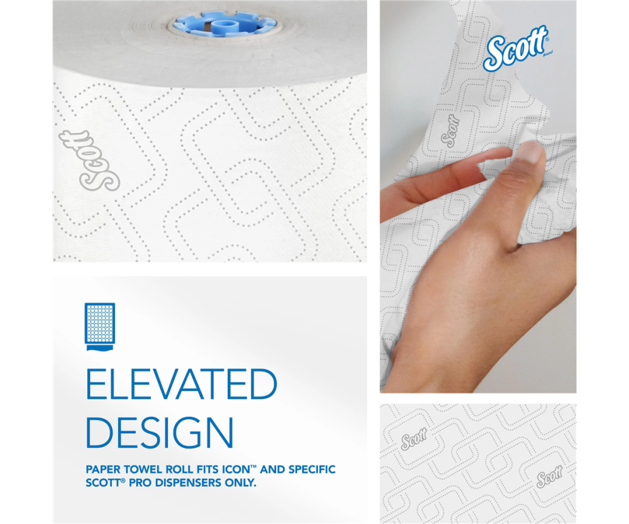 Scott 1-Ply White High-Capacity Hard Roll Towel (7.5 in. x 1150 ft., 6 RL/CS)